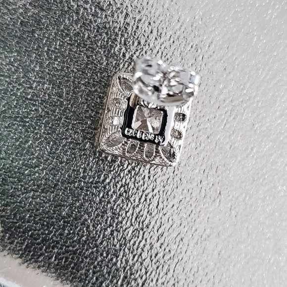 Brand New Genevive Halo Square Earrings - Picture 4 of 4